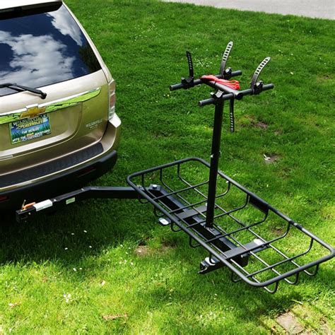 swing away steel cargo box with bike rack|Swing Away Carrier Steel Hitch Cargo Carrier .